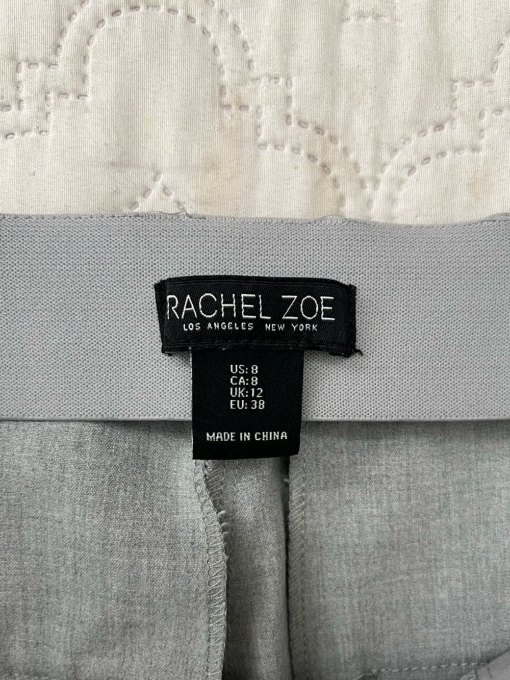 Rachel Zoe Pleated Wide-Leg High-Rise Pull-On Trousers - Light Gray Size 8 - Picture 9 of 15